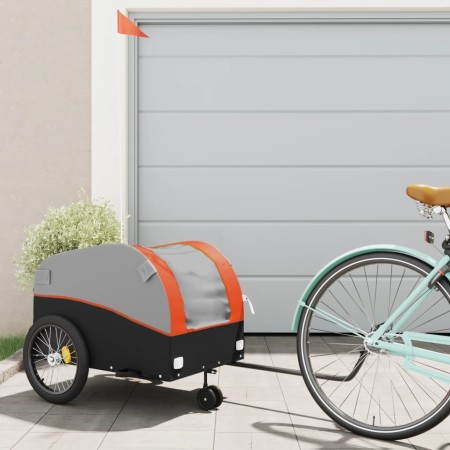 Remolque para bicicleta hierro negro y naranja 45 kg de vidaXL, Remolques para bicicletas - Ref: Foro24-94145, Precio: 86,91 ...