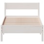 Estructura de cama con cabecero madera pino blanco 75x190 cm de vidaXL, Camas y somieres - Ref: Foro24-842783, Precio: 82,84 ...