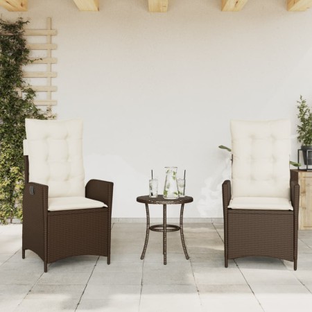 Sillones reclinables jardín con cojines marrones 2 uds ratán PE de vidaXL, Sillas de jardín - Ref: Foro24-365266, Precio: 232...