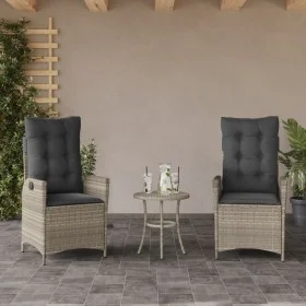Gartenliegen mit grauen Kissen 2 Stück PE-Rattan von vidaXL, Gartenstühle - Ref: Foro24-365270, Preis: 253,77 €, Rabatt: %