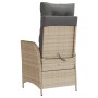 Sillón reclinable de jardín con reposapiés ratán PE beige mixto de vidaXL, Sillas de jardín - Ref: Foro24-365285, Precio: 128...