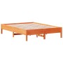 Estructura de cama madera maciza pino marrón cera 140x190 cm de vidaXL, Camas y somieres - Ref: Foro24-842717, Precio: 107,82...