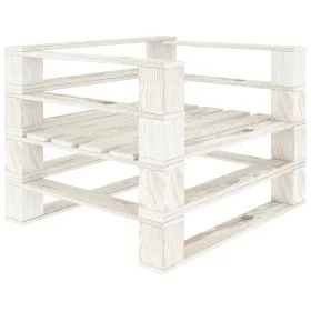 Sillón de jardín de palets de madera blanco de vidaXL, Bancos de jardín - Ref: Foro24-49332, Precio: 57,95 €, Descuento: %