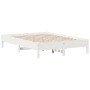 Estructura de cama madera maciza de pino blanco 140x200 cm de vidaXL, Camas y somieres - Ref: Foro24-842699, Precio: 123,17 €...