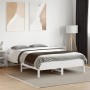 Estructura de cama de madera maciza de pino blanco 140x190 cm de vidaXL, Camas y somieres - Ref: Foro24-842715, Precio: 108,1...