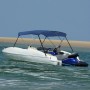 Toldo Bimini de 3 arcos azul 183x180x137 cm de vidaXL, Cubiertas para almacenamiento de barcas - Ref: Foro24-92365, Precio: 1...