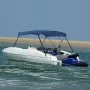 Toldo Bimini de 3 arcos azul 183x180x137 cm de vidaXL, Cubiertas para almacenamiento de barcas - Ref: Foro24-92365, Precio: 1...