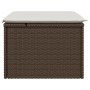 Taburete de jardín con cojín ratán sintético marrón 55x55x37 cm de vidaXL, Otomanas de exterior - Ref: Foro24-366206, Precio:...