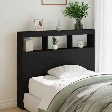 Cabecero de cama con LED negro 120x17x102 cm de vidaXL, Cabeceros y pies de cama - Ref: Foro24-839190, Precio: 80,76 €, Descu...