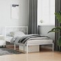 Estructura de cama de metal con cabecero blanco 107x203 cm de vidaXL, Camas y somieres - Ref: Foro24-376271, Precio: 72,03 €,...