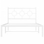 Estructura de cama de metal con cabecero blanco 107x203 cm de vidaXL, Camas y somieres - Ref: Foro24-376271, Precio: 72,03 €,...