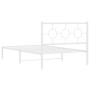 Estructura de cama de metal con cabecero blanco 107x203 cm de vidaXL, Camas y somieres - Ref: Foro24-376271, Precio: 72,03 €,...