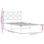 Estructura de cama de metal con cabecero blanco 107x203 cm de vidaXL, Camas y somieres - Ref: Foro24-376271, Precio: 72,03 €,...