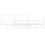 Estructura cama metal con cabecero y pie cama blanco 193x203 cm de vidaXL, Camas y somieres - Ref: Foro24-376299, Precio: 129...