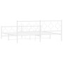 Estructura cama metal con cabecero y pie cama blanco 193x203 cm de vidaXL, Camas y somieres - Ref: Foro24-376299, Precio: 129...