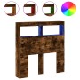 Cabecero de cama con luz LED roble ahumado 100x17x102 cm de vidaXL, Cabeceros y pies de cama - Ref: Foro24-839186, Precio: 67...