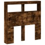 Cabecero de cama con luz LED roble ahumado 100x17x102 cm de vidaXL, Cabeceros y pies de cama - Ref: Foro24-839186, Precio: 67...