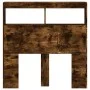 Cabecero de cama con luz LED roble ahumado 100x17x102 cm de vidaXL, Cabeceros y pies de cama - Ref: Foro24-839186, Precio: 66...