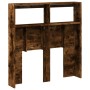 Cabecero de cama con luz LED roble ahumado 100x17x102 cm de vidaXL, Cabeceros y pies de cama - Ref: Foro24-839186, Precio: 67...