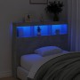 Cabecero de cama con luz LED gris hormigón 100x17x102 cm de vidaXL, Cabeceros y pies de cama - Ref: Foro24-839192, Precio: 67...