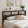 Cabecero de cama con luz LED marrón roble 200x17x102 cm de vidaXL, Cabeceros y pies de cama - Ref: Foro24-839223, Precio: 115...