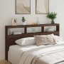 Cabecero de cama con luz LED marrón roble 200x17x102 cm de vidaXL, Cabeceros y pies de cama - Ref: Foro24-839223, Precio: 116...