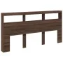 Cabecero de cama con luz LED marrón roble 200x17x102 cm de vidaXL, Cabeceros y pies de cama - Ref: Foro24-839223, Precio: 115...