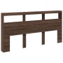 Cabecero de cama con luz LED marrón roble 200x17x102 cm de vidaXL, Cabeceros y pies de cama - Ref: Foro24-839223, Precio: 116...