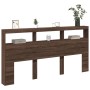 Cabecero de cama con luz LED marrón roble 200x17x102 cm de vidaXL, Cabeceros y pies de cama - Ref: Foro24-839223, Precio: 116...