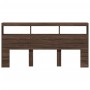 Cabecero de cama con luz LED marrón roble 200x17x102 cm de vidaXL, Cabeceros y pies de cama - Ref: Foro24-839223, Precio: 116...