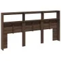Cabecero de cama con luz LED marrón roble 200x17x102 cm de vidaXL, Cabeceros y pies de cama - Ref: Foro24-839223, Precio: 115...