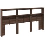 Cabecero de cama con luz LED marrón roble 200x17x102 cm de vidaXL, Cabeceros y pies de cama - Ref: Foro24-839223, Precio: 116...