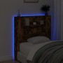 Cabecero de cama con luz LED roble ahumado 100x16,5x103,5 cm de vidaXL, Cabeceros y pies de cama - Ref: Foro24-839235, Precio...