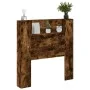 Bed headboard with LED light smoked oak 100x16.5x103.5 cm by vidaXL, Headboards and footboards - Ref: Foro24-839235, Price: 7...