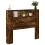 Cabecero de cama con luz LED roble ahumado 120x16,5x103,5 cm de vidaXL, Cabeceros y pies de cama - Ref: Foro24-839242, Precio...