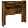 Cabecero de cama con luz LED roble ahumado 120x16,5x103,5 cm de vidaXL, Cabeceros y pies de cama - Ref: Foro24-839242, Precio...