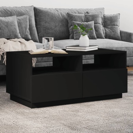 Mesa de centro con luces LED negro 90x49x40 cm de vidaXL, Mesas de centro - Ref: Foro24-839834, Precio: 105,77 €, Descuento: %