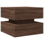 Mesa de centro con luces LED marrón roble 50x50x40 cm de vidaXL, Mesas de centro - Ref: Foro24-839860, Precio: 70,56 €, Descu...