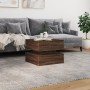 Mesa de centro con luces LED marrón roble 50x50x40 cm de vidaXL, Mesas de centro - Ref: Foro24-839860, Precio: 70,56 €, Descu...