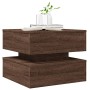 Mesa de centro con luces LED marrón roble 50x50x40 cm de vidaXL, Mesas de centro - Ref: Foro24-839860, Precio: 70,56 €, Descu...