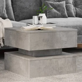 Mesa de centro con luces LED gris hormigón 50x50x40 cm de vidaXL, Mesas de centro - Ref: Foro24-839857, Precio: 67,99 €, Desc...