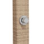 Ducha de exterior ratán PE y madera acacia beige 50x55x224 cm de vidaXL, Accesorios para piscinas y spa - Ref: Foro24-368208,...