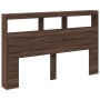 Cabecero de cama con luz LED marrón roble 160x17x102 cm de vidaXL, Cabeceros y pies de cama - Ref: Foro24-839209, Precio: 106...