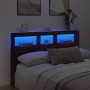 Cabecero de cama con luz LED marrón roble 160x17x102 cm de vidaXL, Cabeceros y pies de cama - Ref: Foro24-839209, Precio: 106...