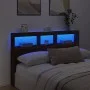 Oak brown headboard with LED light 160x17x102 cm by vidaXL, Headboards and footboards - Ref: Foro24-839209, Price: 106,82 €, ...