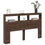 Cabecero de cama con luz LED marrón roble 160x17x102 cm de vidaXL, Cabeceros y pies de cama - Ref: Foro24-839209, Precio: 106...