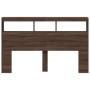 Cabecero de cama con luz LED marrón roble 160x17x102 cm de vidaXL, Cabeceros y pies de cama - Ref: Foro24-839209, Precio: 106...