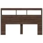 Oak brown headboard with LED light 160x17x102 cm by vidaXL, Headboards and footboards - Ref: Foro24-839209, Price: 106,82 €, ...