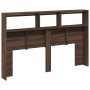 Cabecero de cama con luz LED marrón roble 160x17x102 cm de vidaXL, Cabeceros y pies de cama - Ref: Foro24-839209, Precio: 106...