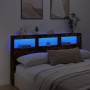 Cabecero de cama con luz LED roble ahumado 180x17x102 cm de vidaXL, Cabeceros y pies de cama - Ref: Foro24-839214, Precio: 10...